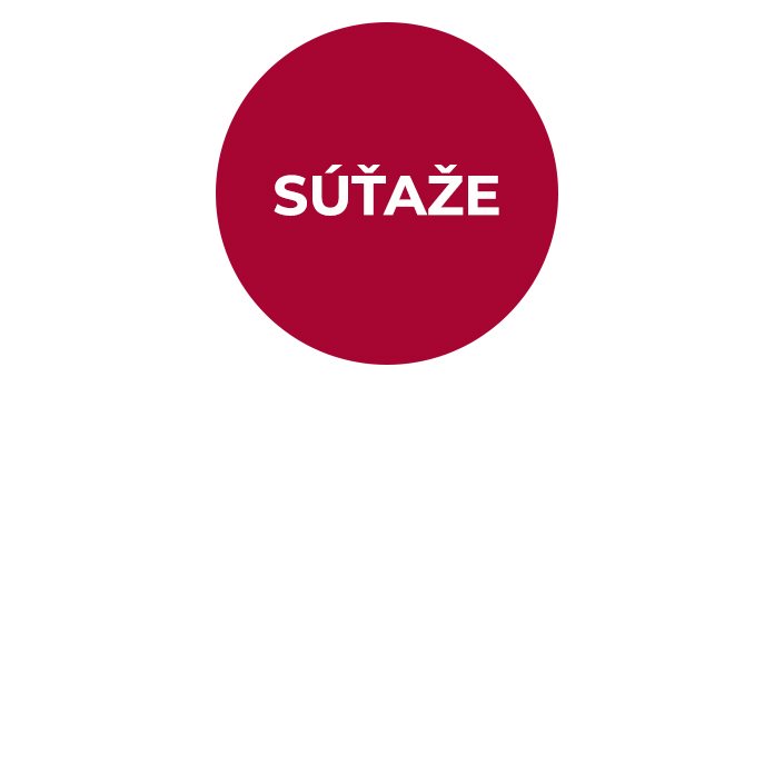 červené kolečko s nápisom Súťaže